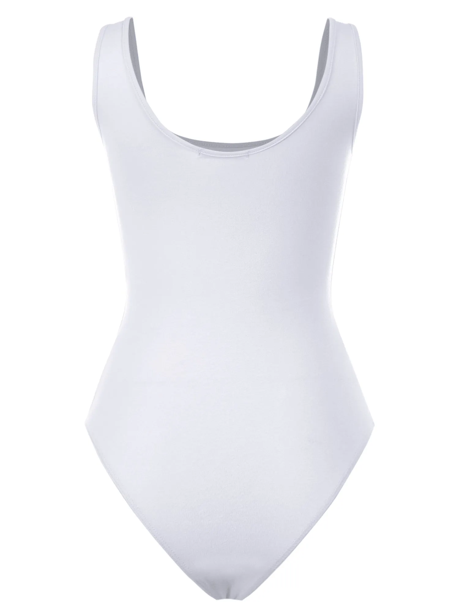 Scoop Neck Sleeveless Stretch Cotton Bodysuit Tank Top (FWT1198)