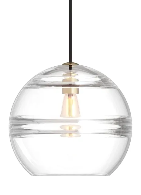Sedona Medium 8 in. LED Pendant Light Clear Aged Brass Finish