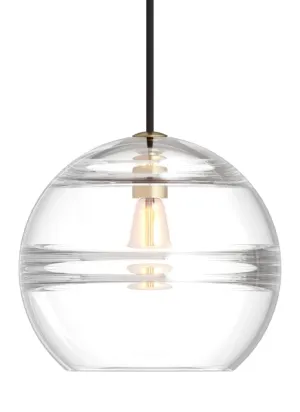 Sedona Medium 8 in. LED Pendant Light Clear Aged Brass Finish