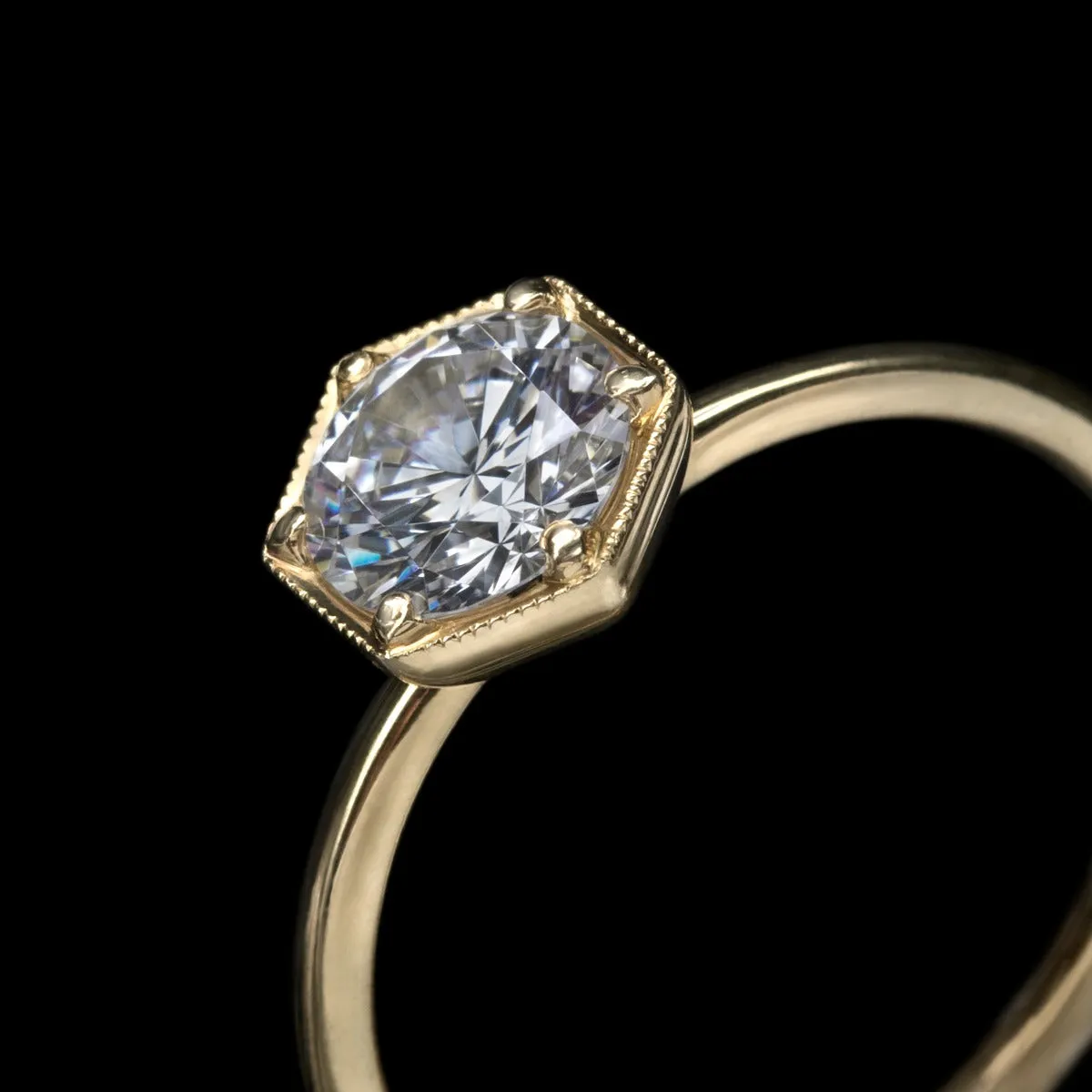 Selene Moonlight Round Diamond Engagement Ring