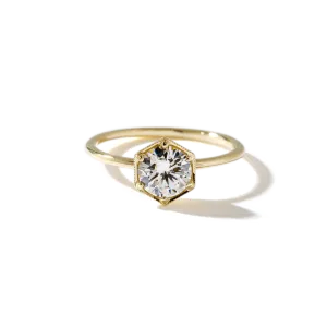 Selene Moonlight Round Diamond Engagement Ring