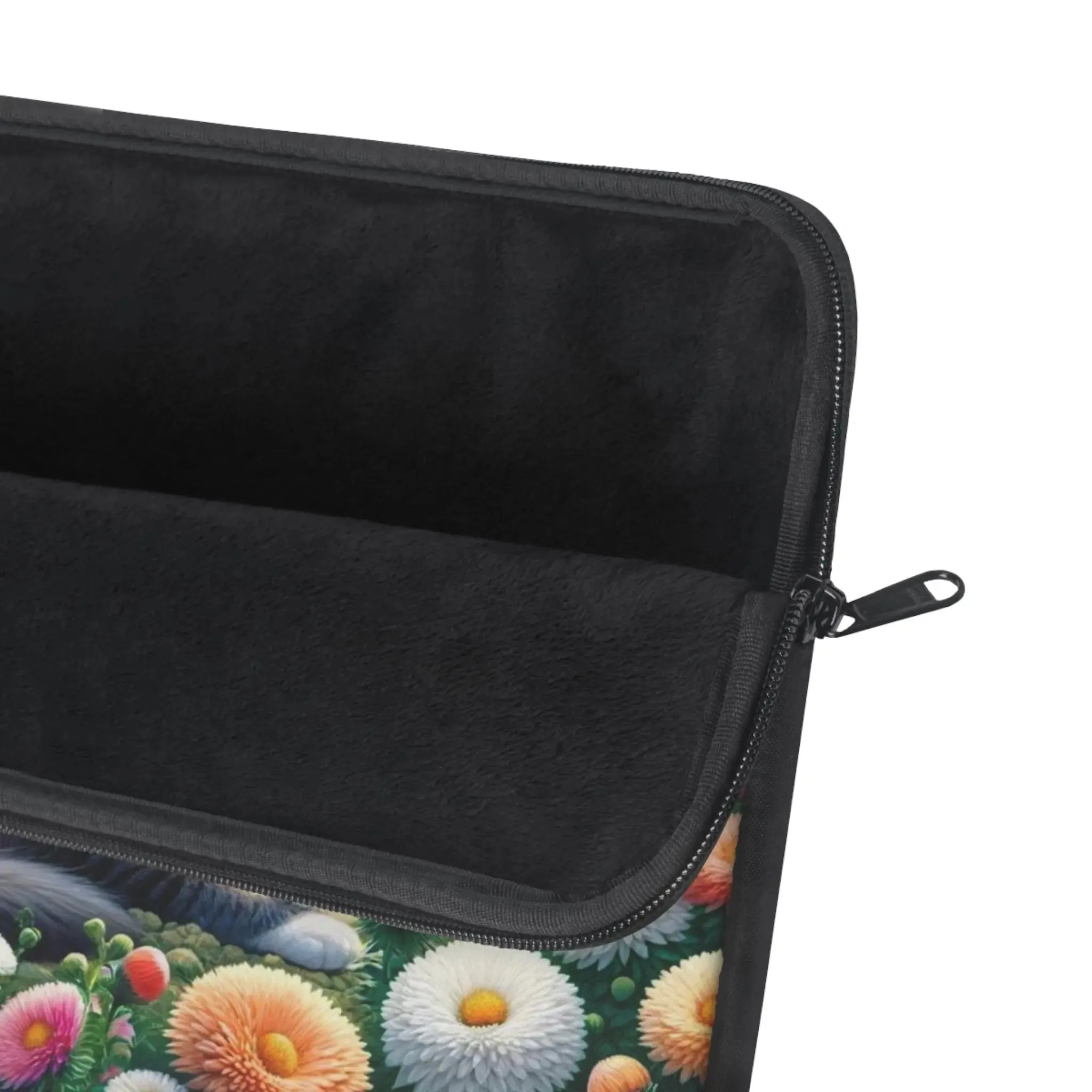 September Birth Flower - Aster and Morning Glory - Cat Lover - Laptop Sleeve