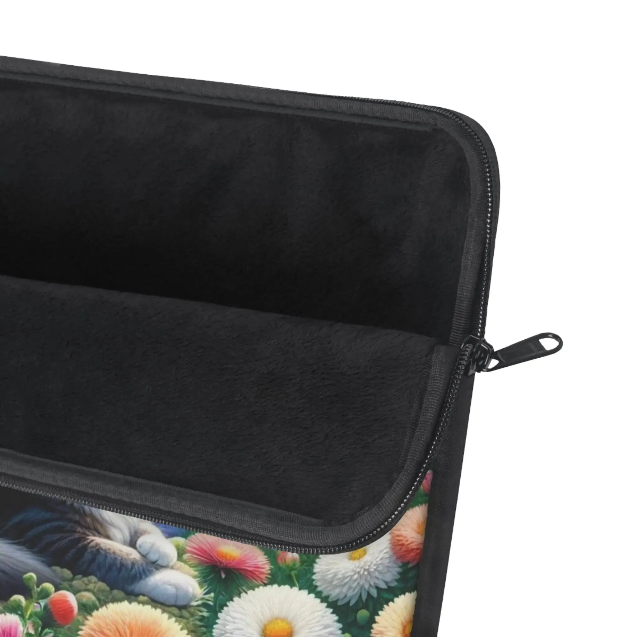 September Birth Flower - Aster and Morning Glory - Cat Lover - Laptop Sleeve