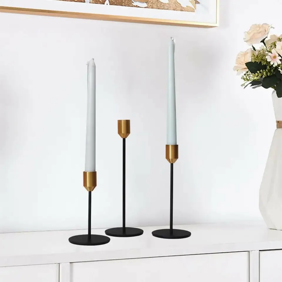 Set of 3 Metal Candle Holder-Golden Cups(2102)