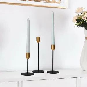 Set of 3 Metal Candle Holder-Golden Cups(2102)