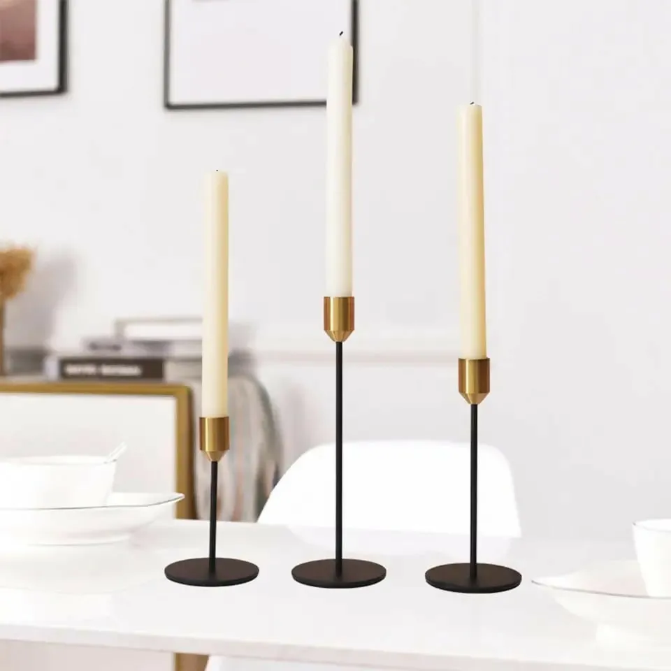 Set of 3 Metal Candle Holder-Golden Cups(2102)