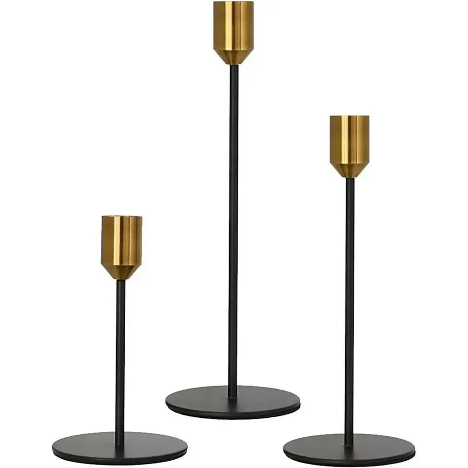 Set of 3 Metal Candle Holder-Golden Cups(2102)