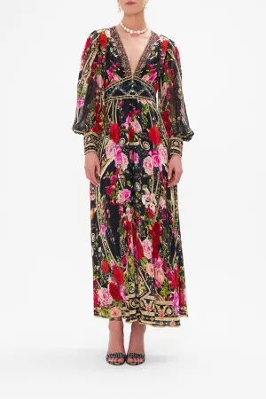 SHAPED WAISTBAND DRESS WITH GATHERED SLEEVES RESERVATION FOR LOVE