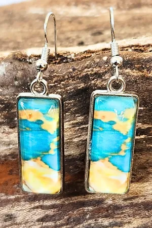 Shianna Turquoise Rectangle Earrings
