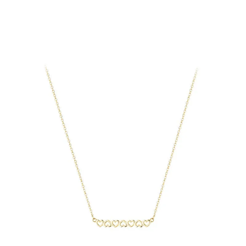 Simple Heart-shaped Hollow Cross-border Sterling Silver Necklace
