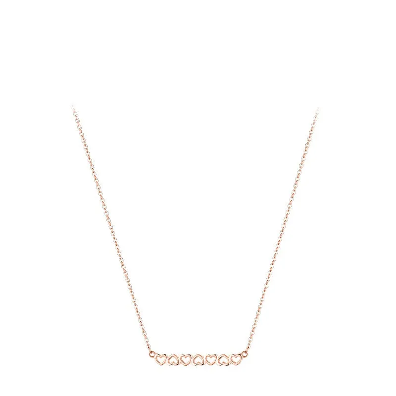 Simple Heart-shaped Hollow Cross-border Sterling Silver Necklace