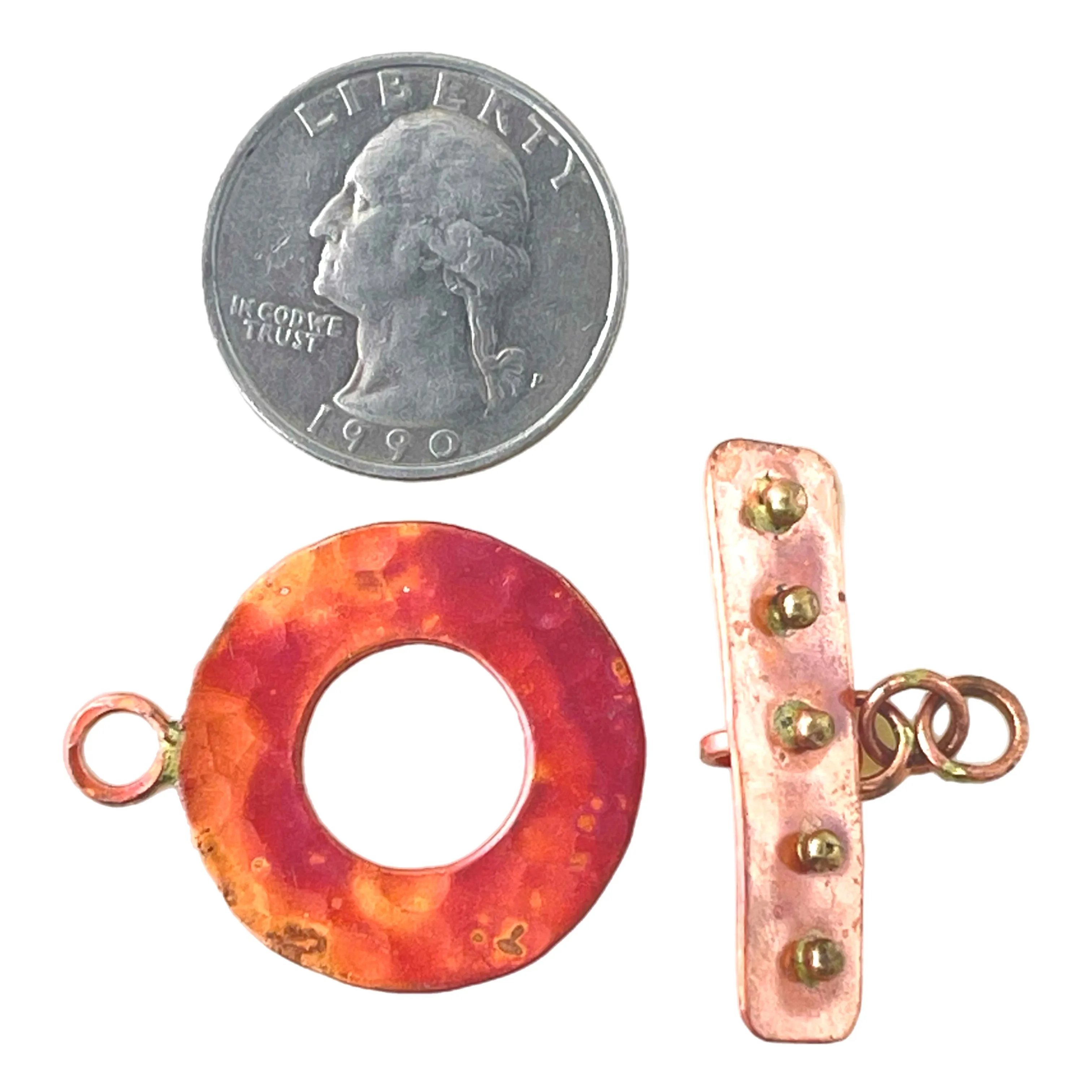 Simple Ring with Bumpy Bar Toggle Clasp
