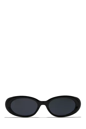 Skyline Views Oval Shaped Sunglasses - Black