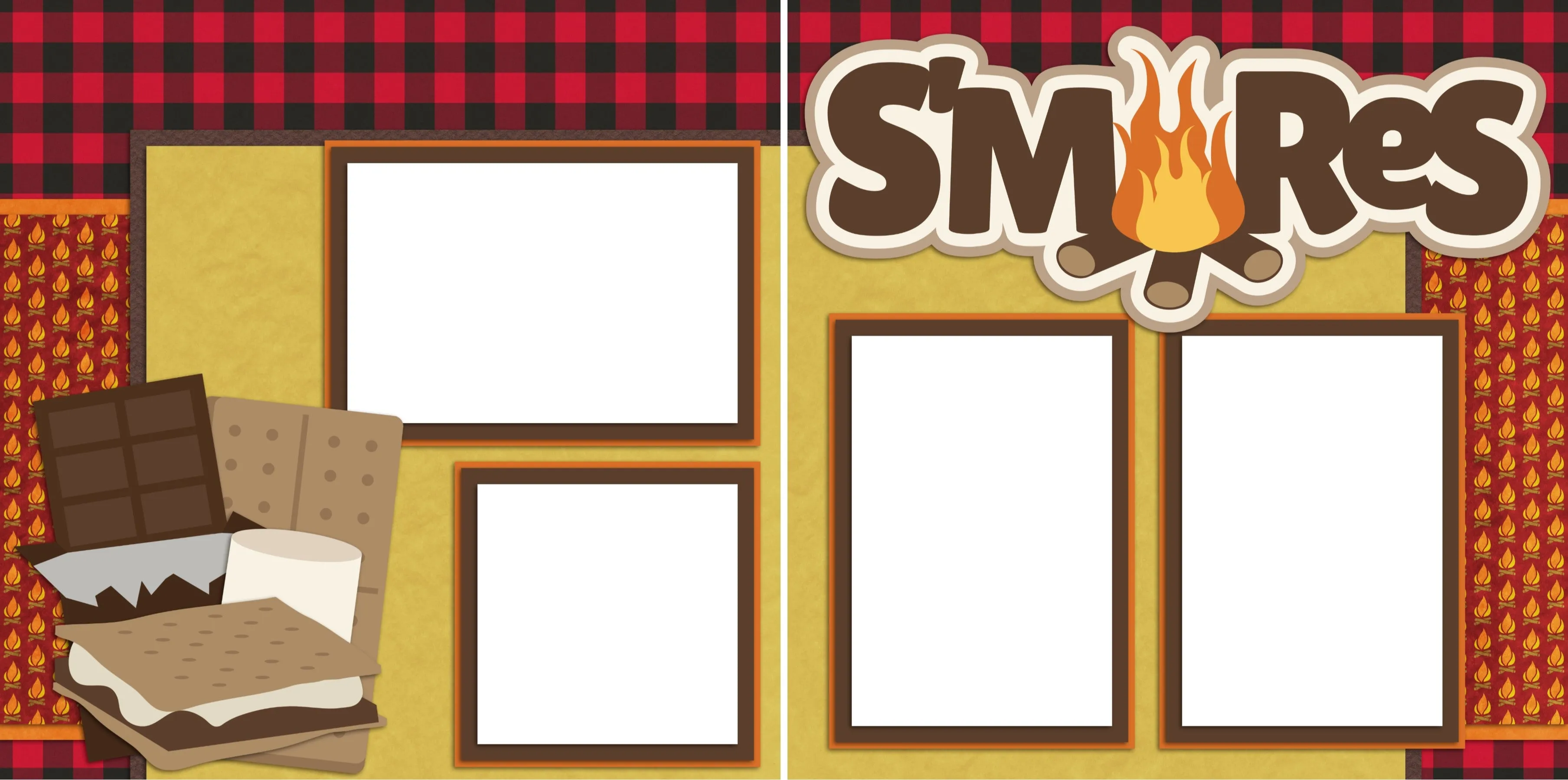 S'mores - Digital Scrapbook Pages - INSTANT DOWNLOAD