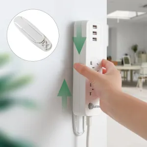 Socket Fixer, Self-Adhesive Power Strip Holder, Wall Mounted Sticker Household, Plug-in Line Board Holder