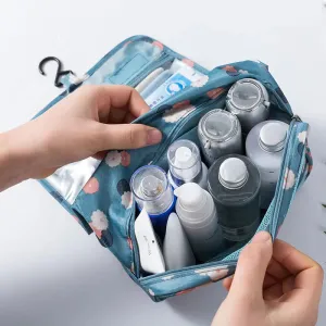 Spacious Waterproof Nylon Makeup Bag | Travel Toiletries Organizer