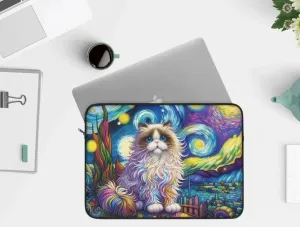 Starry Night Rag Doll Cat Lover - Laptop Sleeve