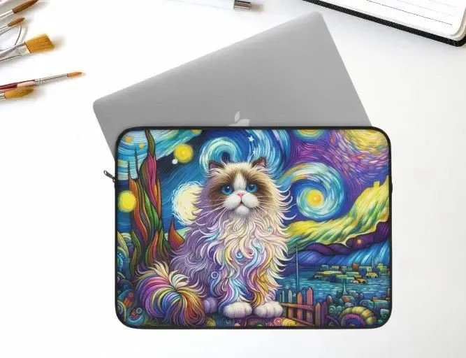 Starry Night Rag Doll Cat Lover - Laptop Sleeve