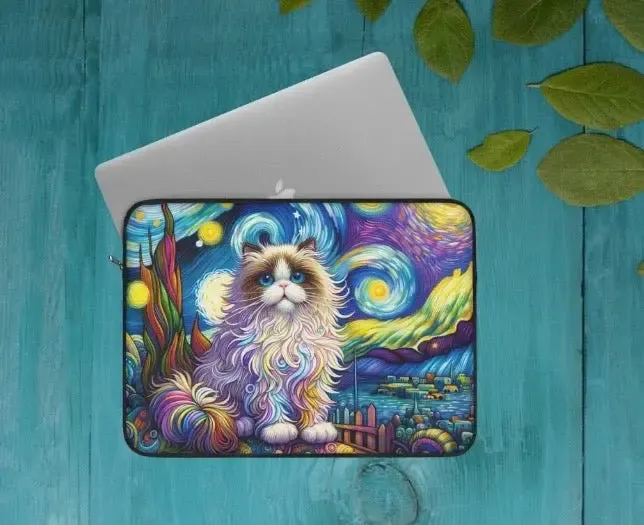 Starry Night Rag Doll Cat Lover - Laptop Sleeve