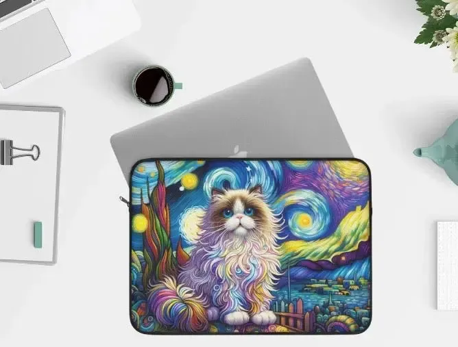 Starry Night Rag Doll Cat Lover - Laptop Sleeve