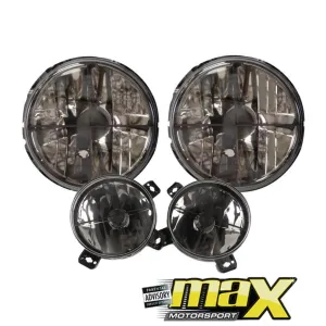 Suitable To Fit - VW Golf 1 Smoked Cross Headlights (Inner & Outters)