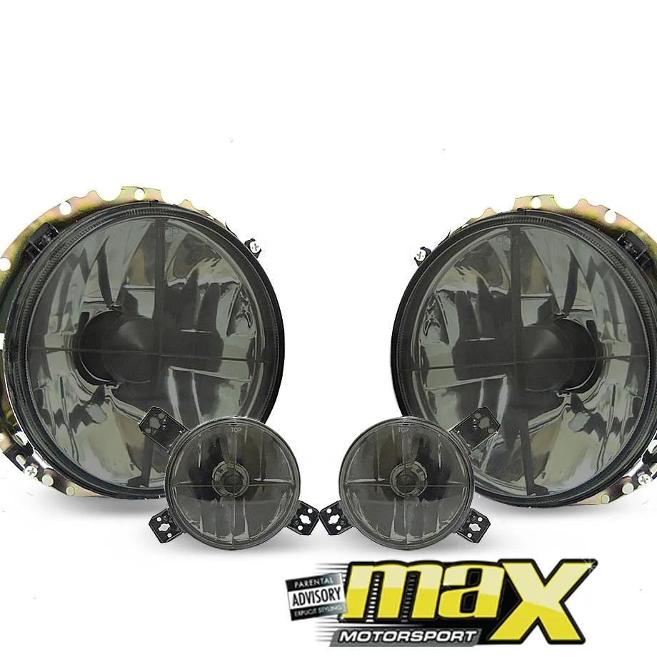 Suitable To Fit - VW Golf 1 Smoked Cross Headlights (Inner & Outters)
