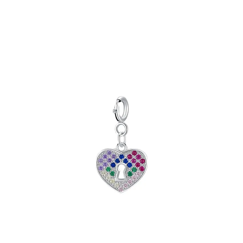 Sweet and Cute Heart-shaped Zircon Pendant in Pure Sterling Silver