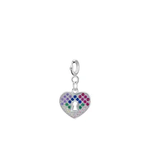 Sweet and Cute Heart-shaped Zircon Pendant in Pure Sterling Silver