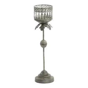 Tall Baroque Iron Pillar Candle Holder