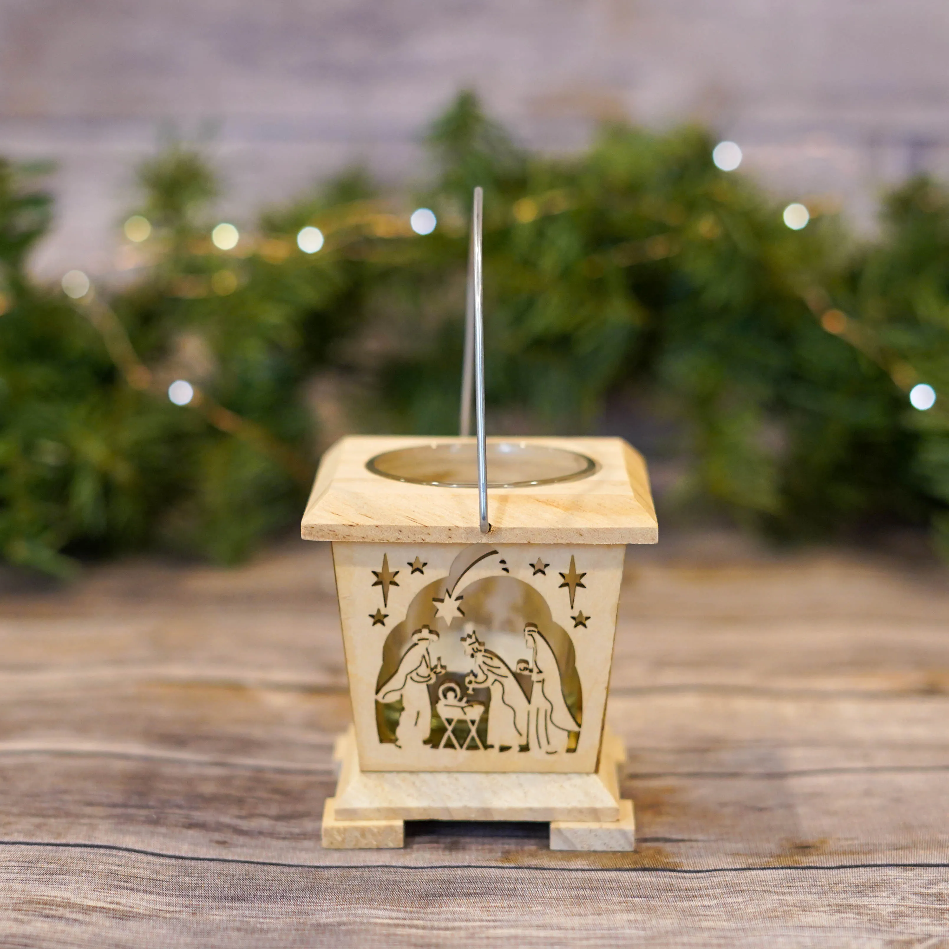 Tea Light Lantern with 3 Kings and Shepherds
