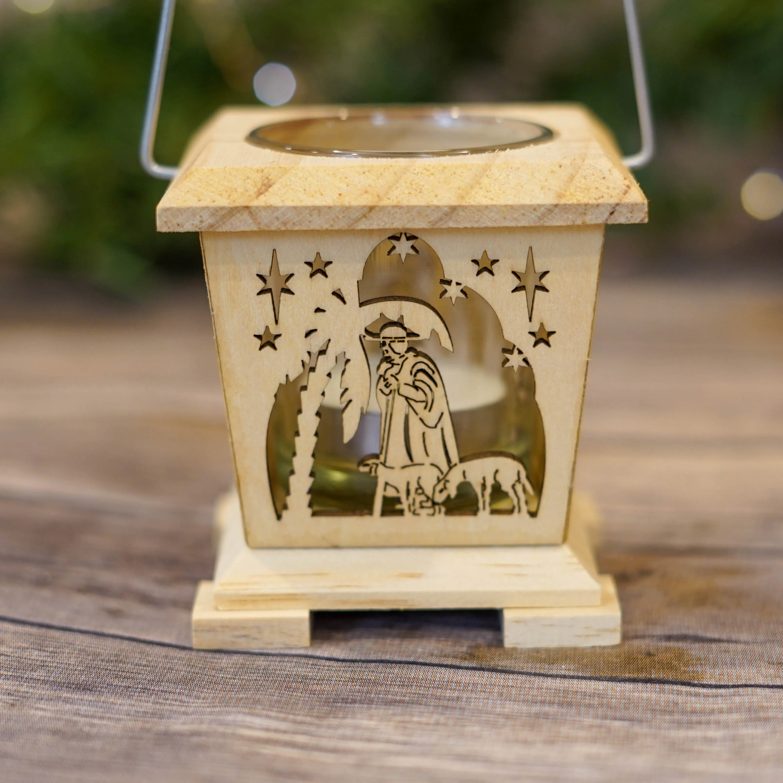 Tea Light Lantern with 3 Kings and Shepherds
