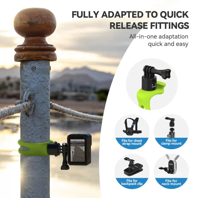 TELESIN TLQ-005 Elastic Quick Release Stand Multi-functional Fixed Silicone Strap Accessories(Grey)