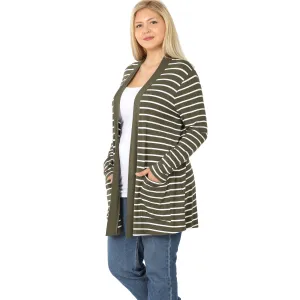THE BEST :: Striped Cardigan :: CURVY GIRL