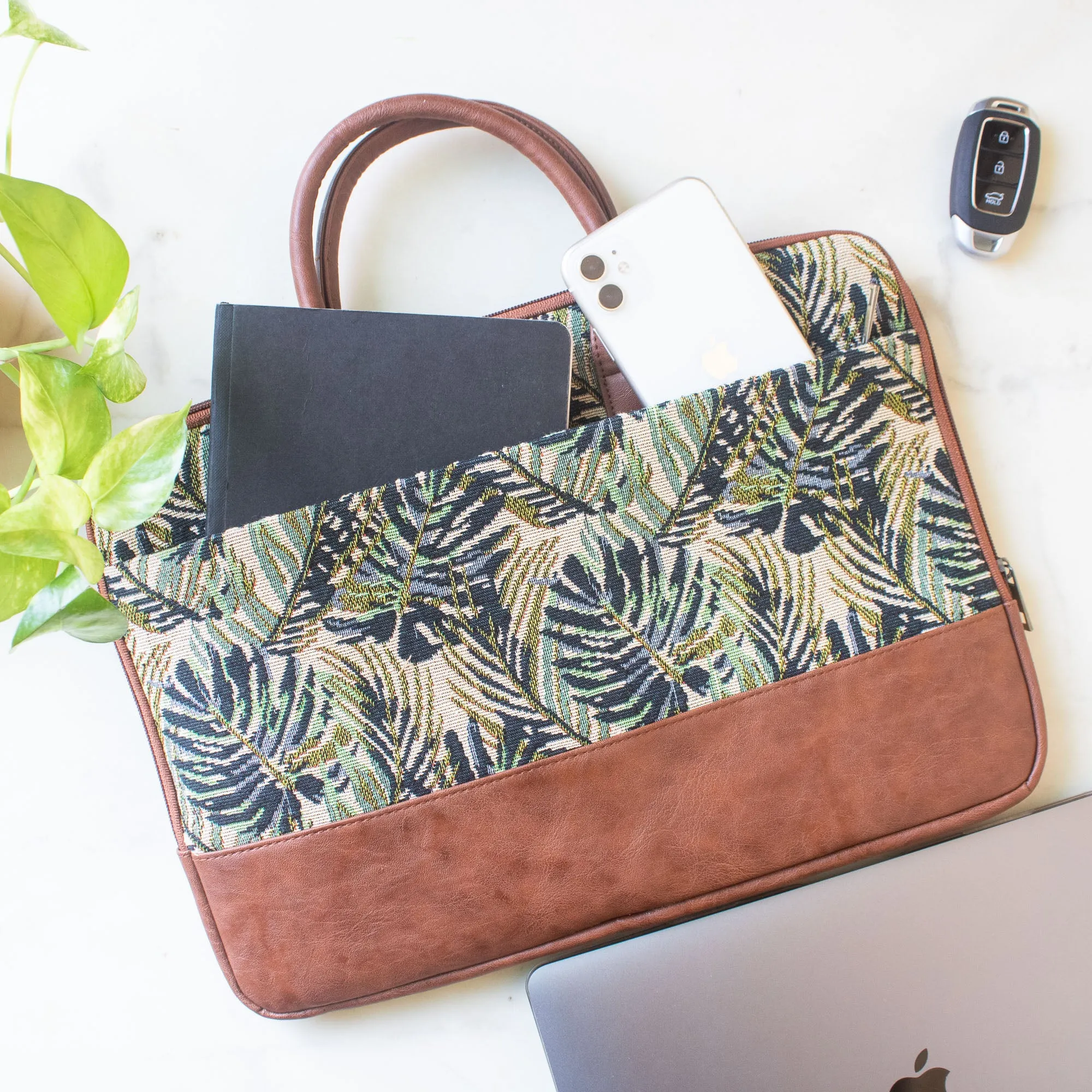 Theo Sleek Laptop Bag (Green Maple)