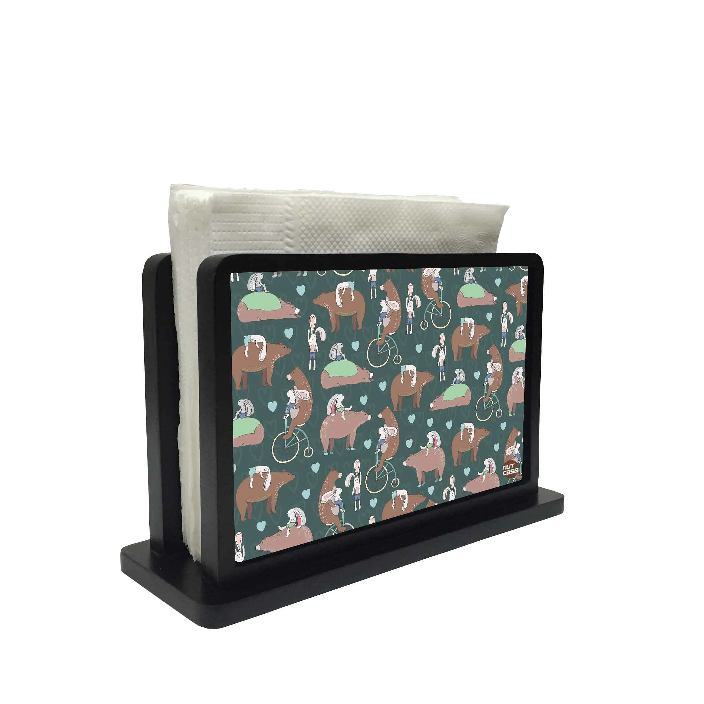Tissue Holder Paper Napkin Stand -  BEARS AND WOODS