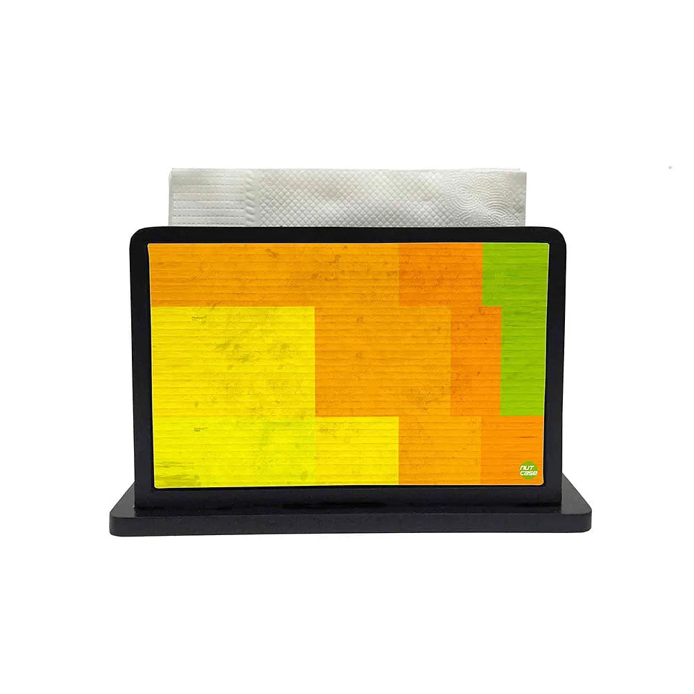 Tissue Holder Paper Napkin Stand - Yellow Box Pattern
