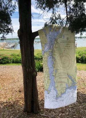 Tiverton - Little Compton, RI Nautical Chart Quick Dry Towel