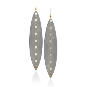 Touch of Grey Linked Leather Earrings ©