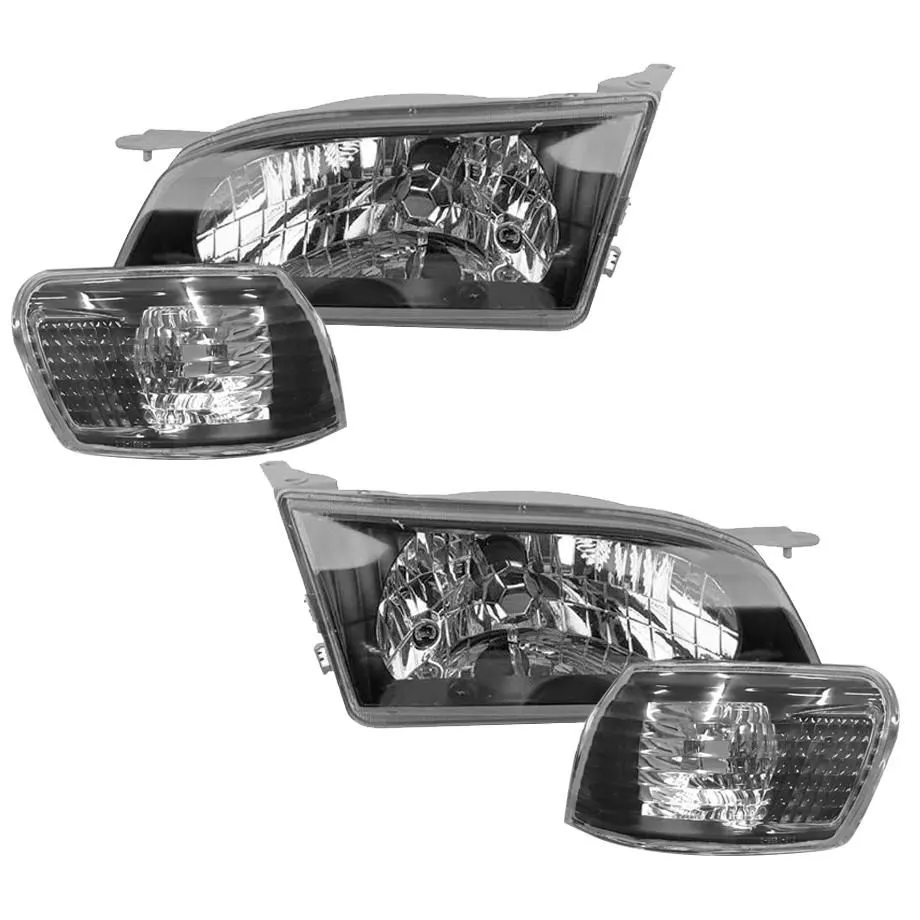 Toyota Corolla RXi (99-02) Crystal Black Headlight With Corner Lamps