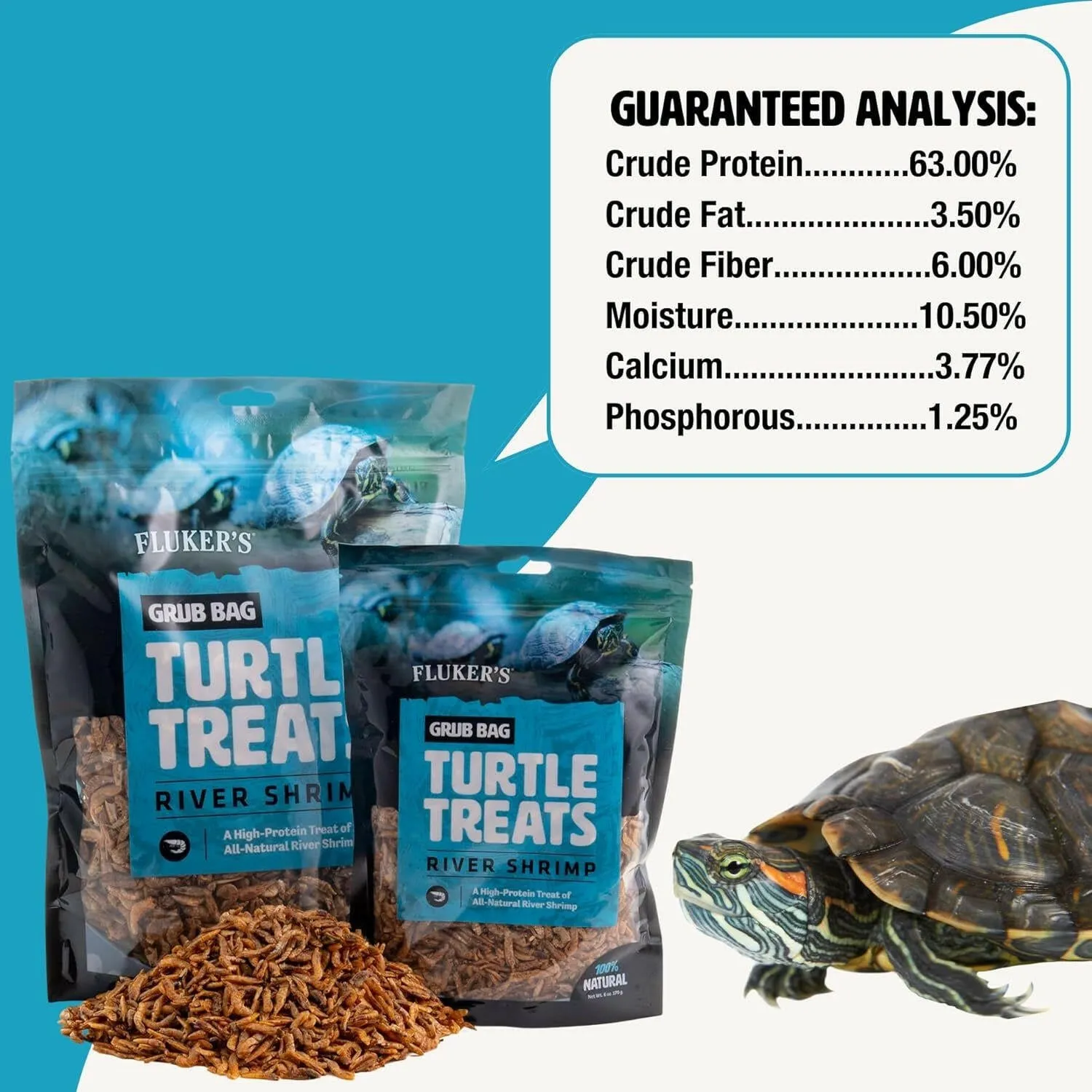 Turtle Treat - Freshwater River Shrimp - 12oz