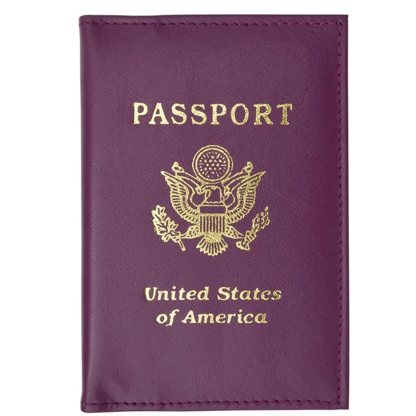 Vegan Leather USA Logo Passport Holder - Purple