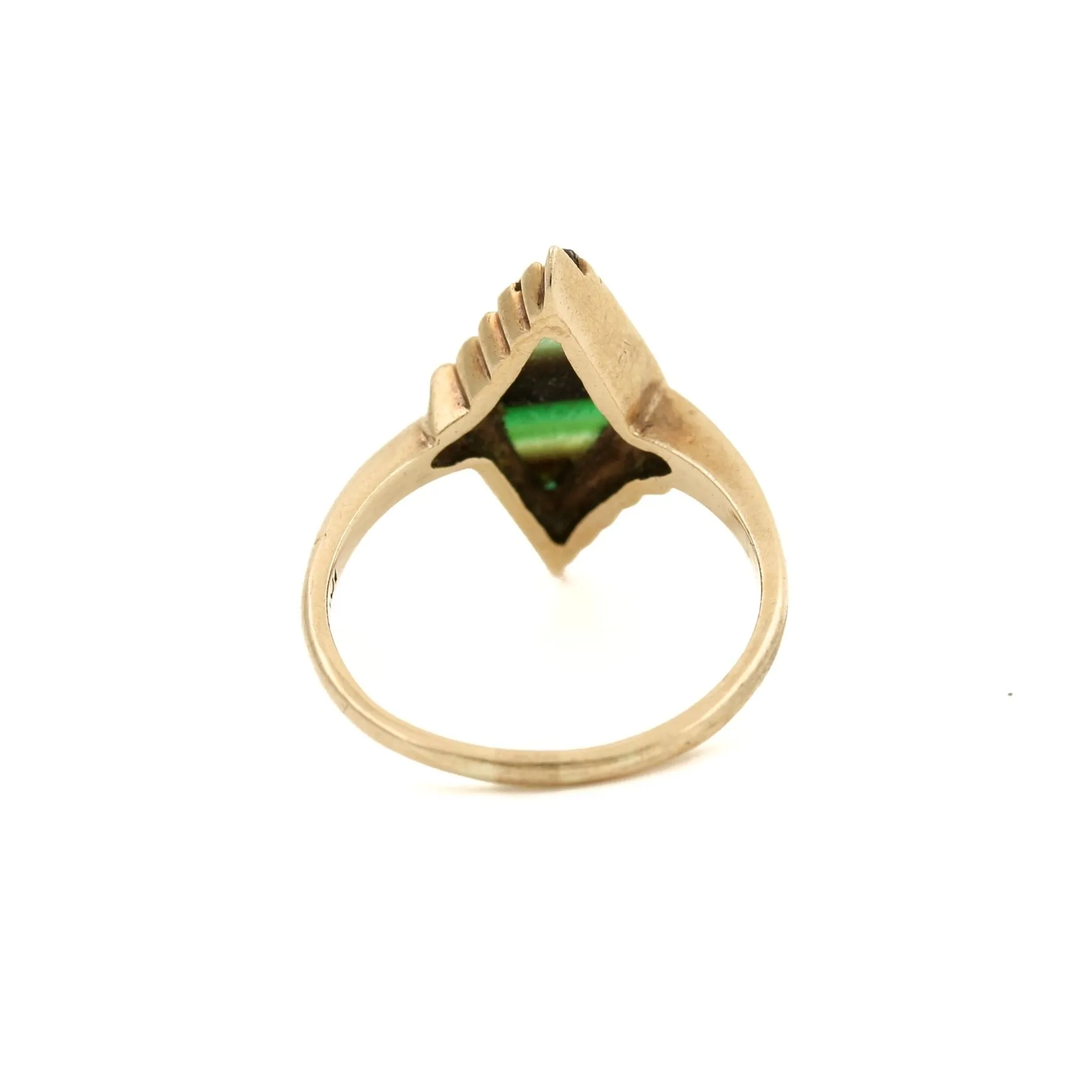 Vintage 10K Gold Fluorite Ring 7