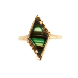 Vintage 10K Gold Fluorite Ring 7