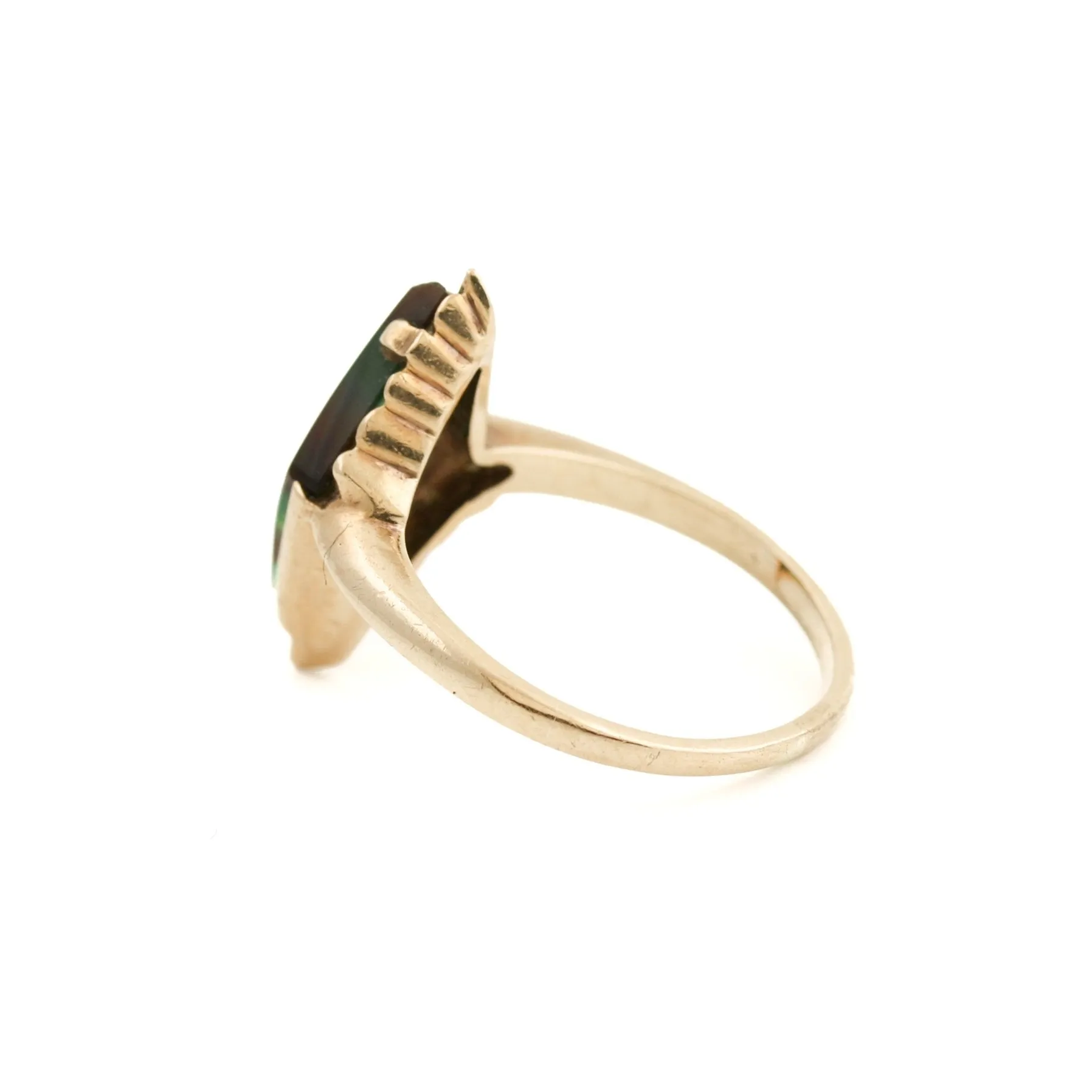 Vintage 10K Gold Fluorite Ring 7