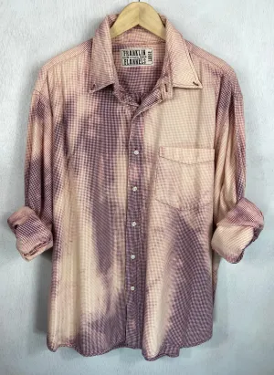 Vintage Peach and Burgundy Lightweight Cotton Size Large