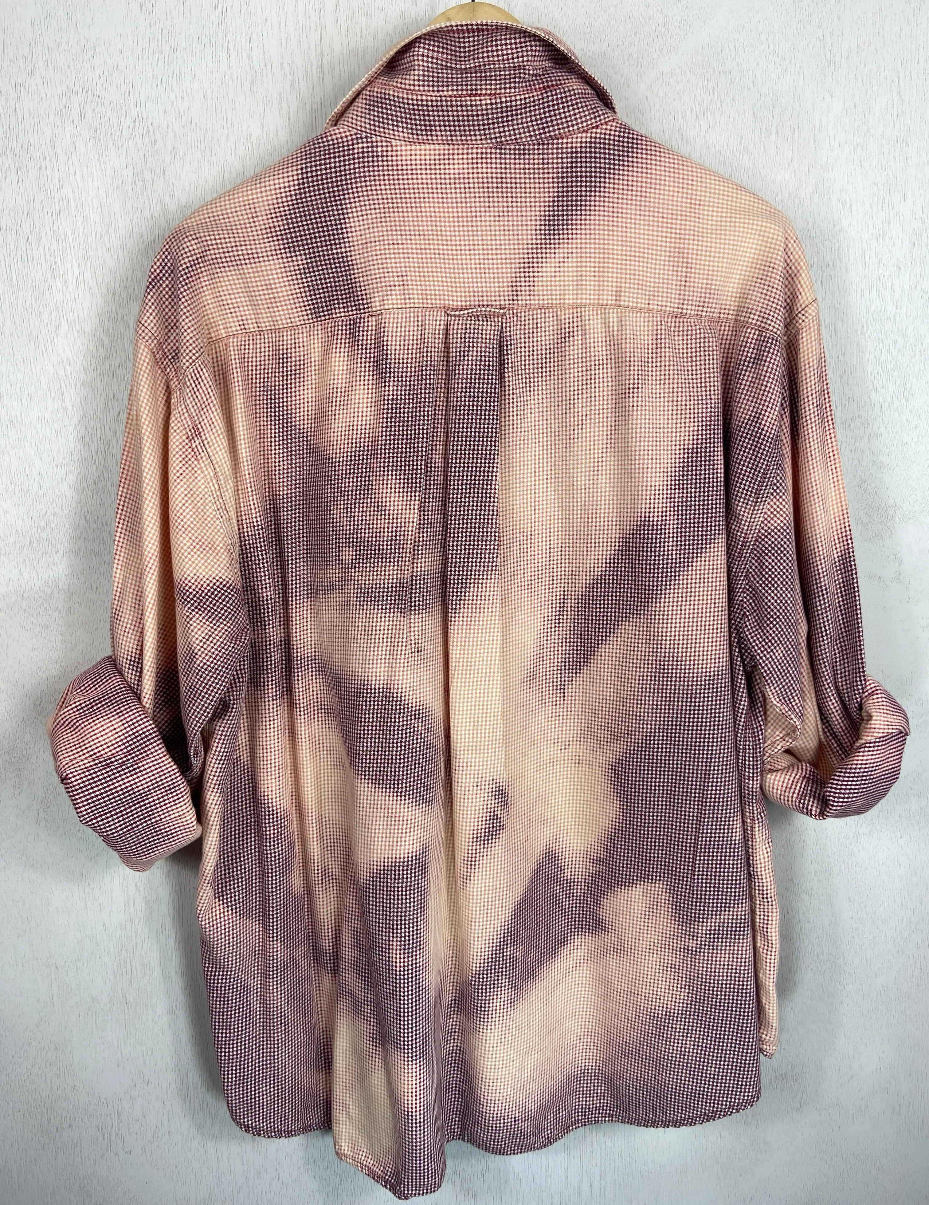Vintage Peach and Burgundy Lightweight Cotton Size Large