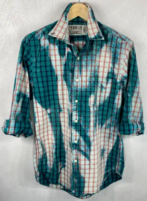 Vintage Teal, Light Blue and Dusty Rose Size Small