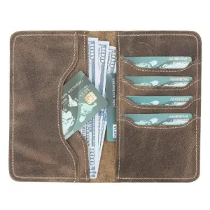 Voyager Leather Passport Wallet, Roma Brown