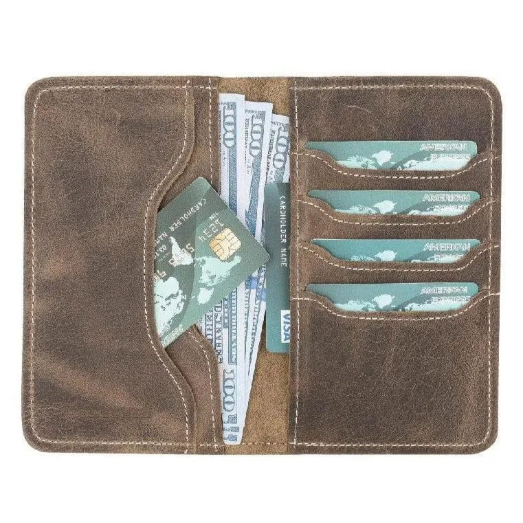 Voyager Leather Passport Wallet, Roma Brown