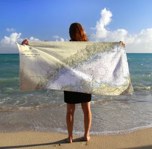 Western Long Island Sound, CT, NY 60's Vintage Chart Quick Dry Towel